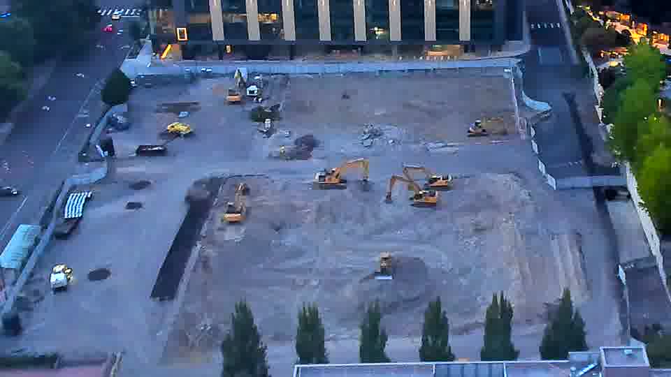 The site maintains a consistent appearance, with equipment remaining in the same locations as previously observed.