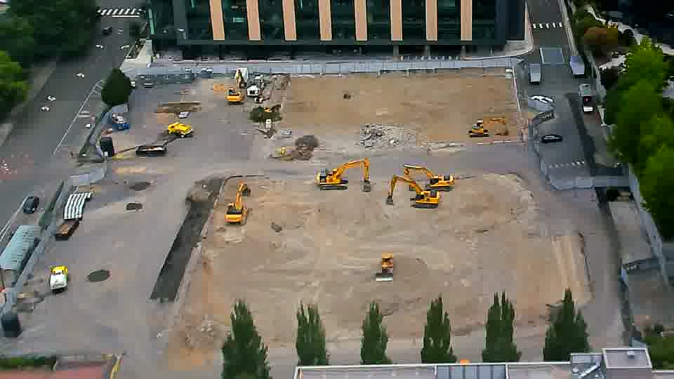 The scene remains remarkably unchanged, with all machinery holding its previous positions.