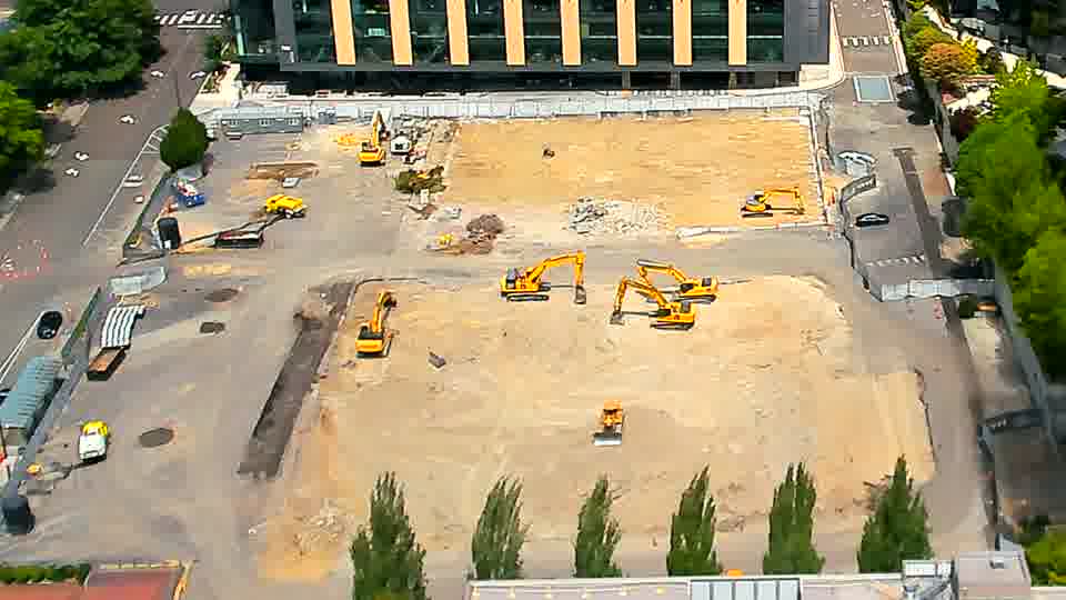 The site presents a consistent picture, with no discernible shifts in the placement of equipment or materials.