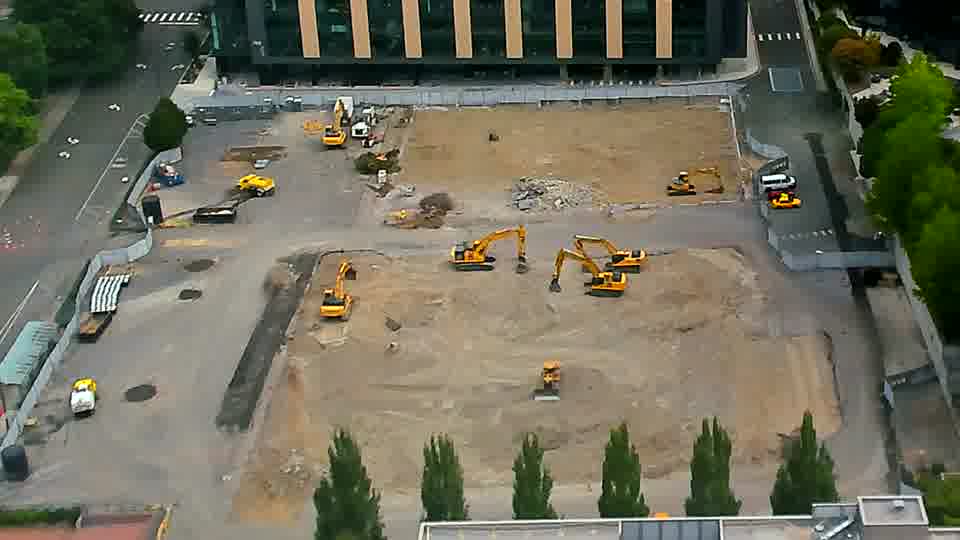No construction activity — the site is quiet.