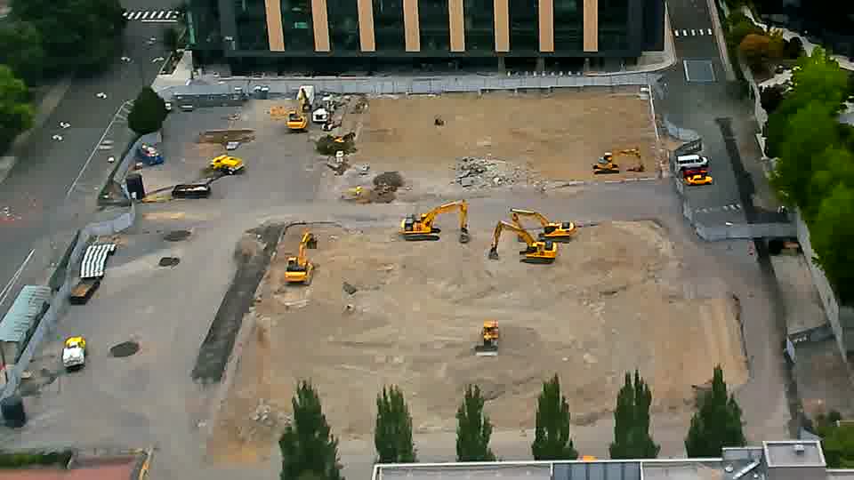 No construction activity — the site is quiet.