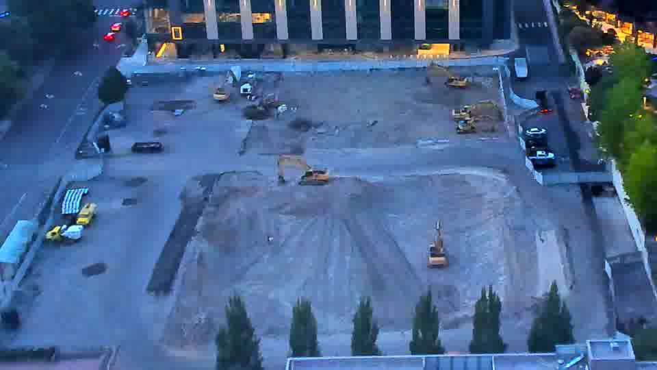 Activity on site is minimal, as the equipment remains in largely the same positions as before.