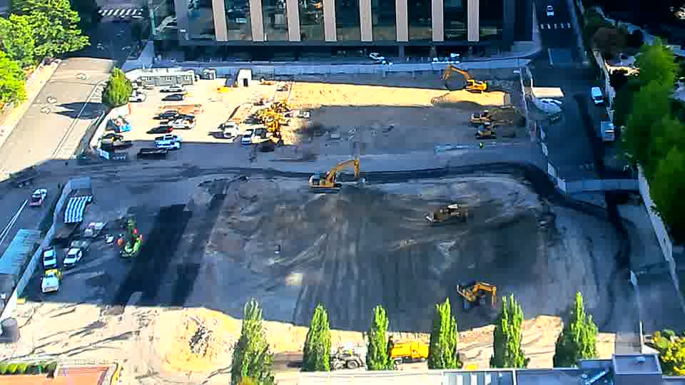 The site presents a similar view to the last check, with the machines remaining largely in place.
