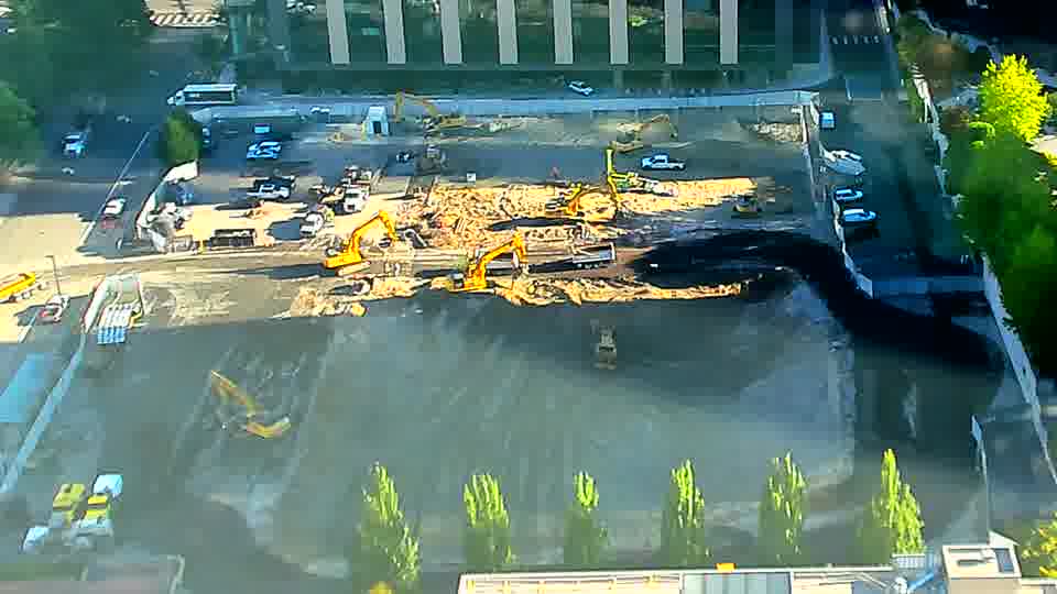No significant shifts in the site's layout are apparent between these frames, though a small, dark-colored object has become visible near the center.