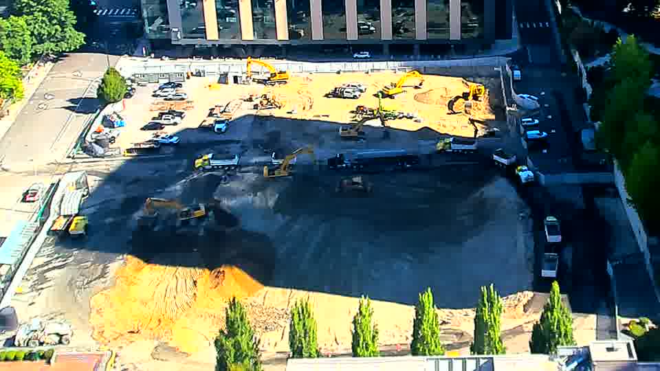 Equipment locations are largely static, with only minor shifts in shadow patterns across the site.