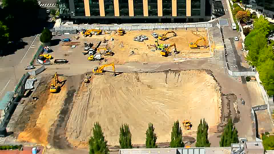 The site presents a largely consistent picture, with no significant shifts in equipment or material placement visible between views.