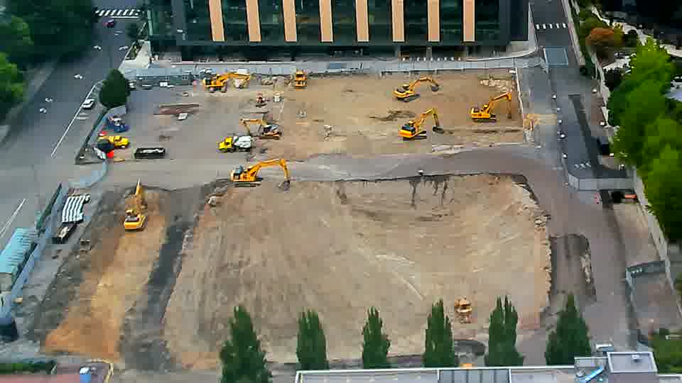 The overall layout of the site remains consistent, with no obvious repositioning of equipment noted during this interval.