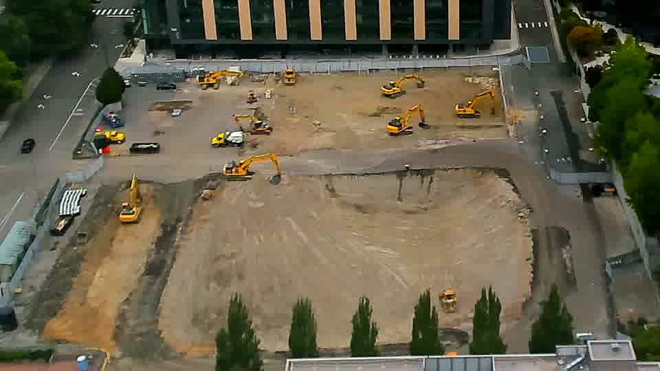 The scene remains remarkably static, with no discernible changes in equipment positions or site activity over the last quarter hour.