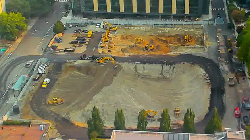 The equipment layout is holding steady, with no discernible shifts in position across the site.