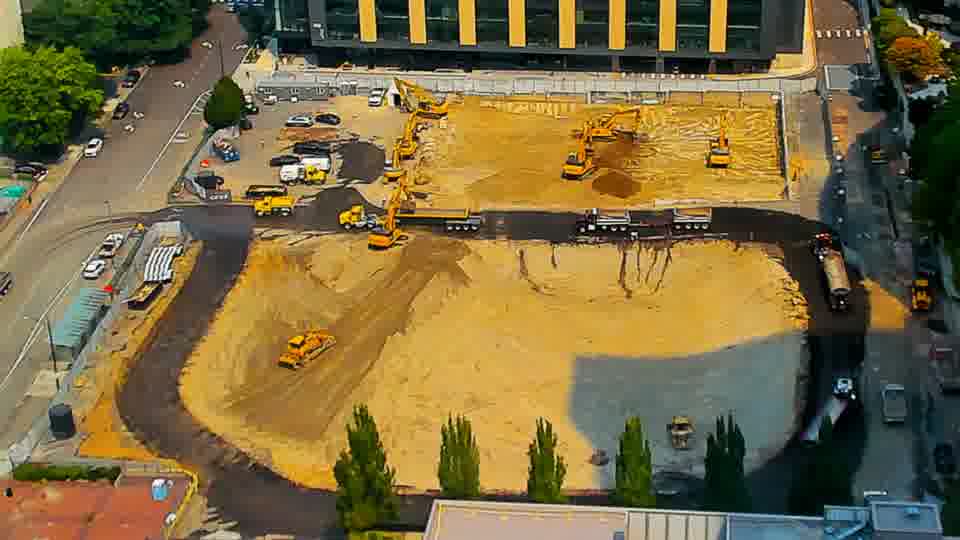 The site maintains a consistent appearance, with no readily apparent shifts in equipment placement or activity.
