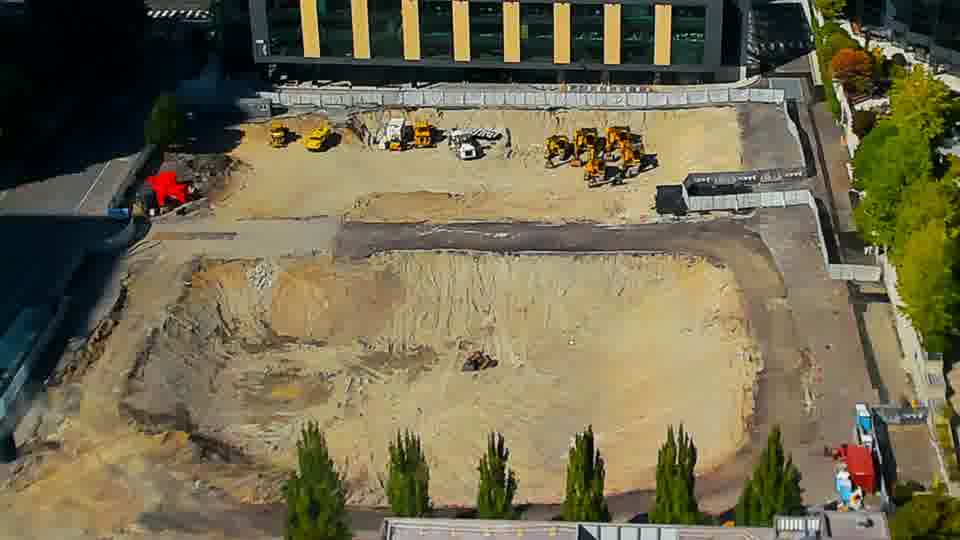 Construction camera frame at 3:30 PM PT. The scene appears much the same as it did fifteen minutes ago, with no discernible changes to equipment or vehicle locations.