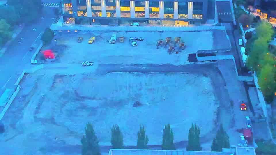 Construction camera frame at 6:30 AM PT. Frame saved. Automated comparison was skipped; activity has not been assessed.