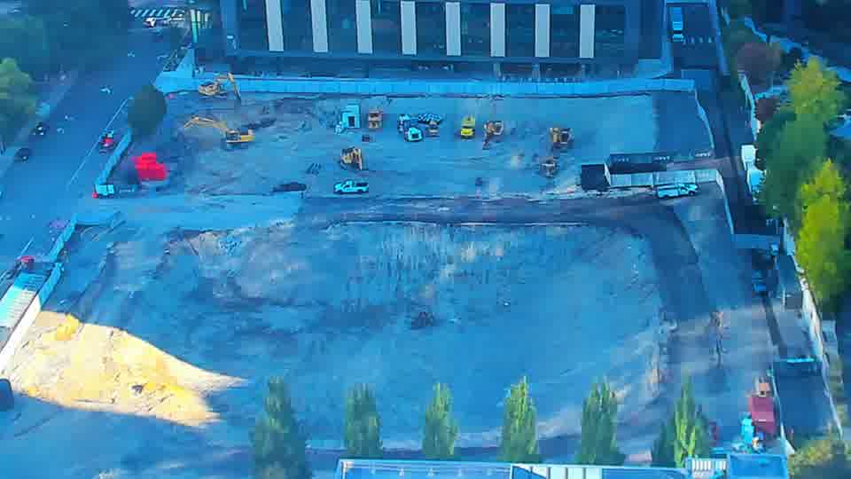 Construction camera frame at 8:45 AM PT. No visible change between these frames.