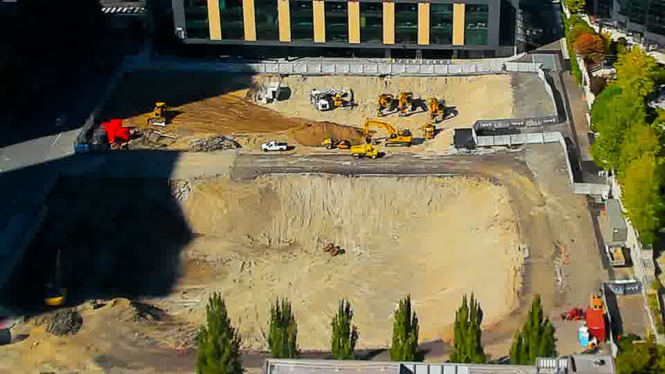 Construction camera frame at 3:45 PM PT. No visible change between these frames.