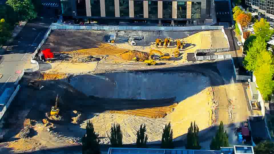 Construction camera frame at 5:45 PM PT. No visible change between these frames.