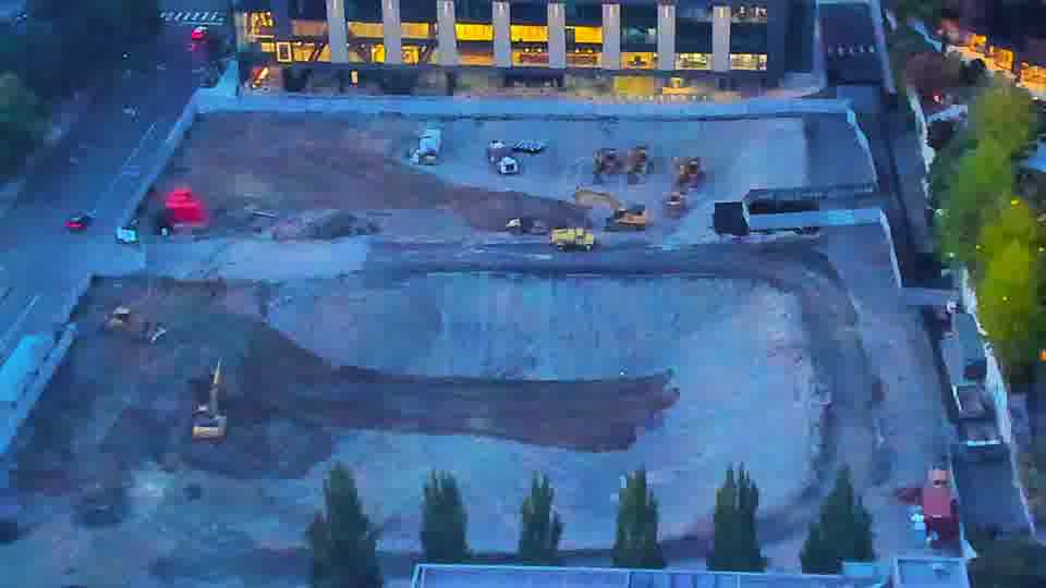 Construction camera frame at 7:45 PM PT. No visible change between these frames.