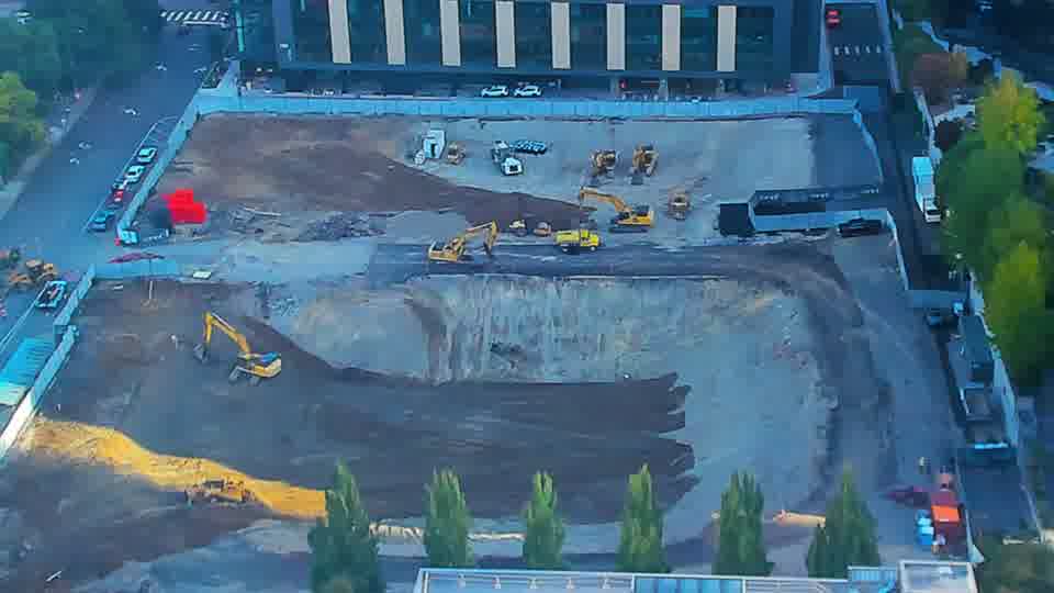 Construction camera frame at 8:30 AM PT. No visible change between these frames.