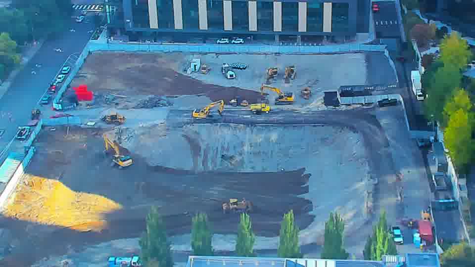 Construction camera frame at 8:45 AM PT. No visible change between these frames.