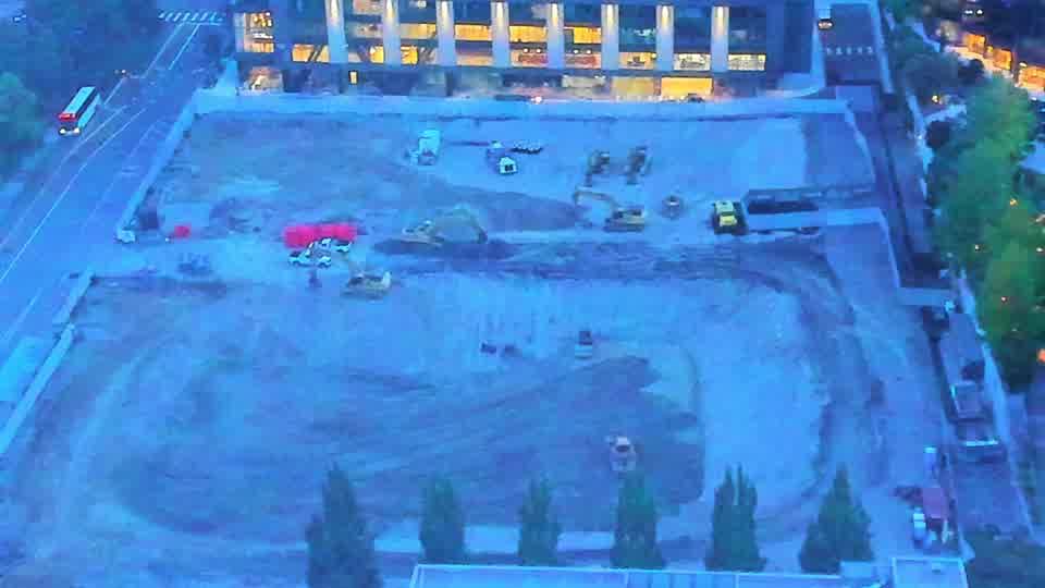 Construction camera frame at 6:30 AM PT. Frame saved. Automated comparison was skipped; activity has not been assessed.