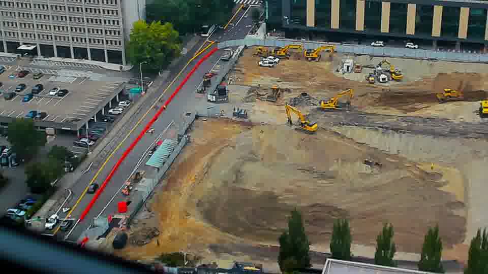 Construction camera frame at 10:30 AM PT. No visible change between these frames.