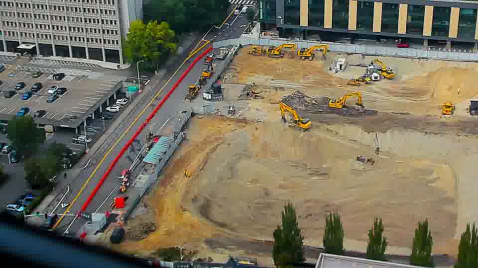 Construction camera frame at 1:45 PM PT. No visible change between these frames.
