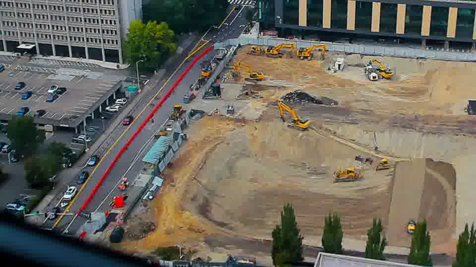Construction camera frame at 3:45 PM PT. No visible change between these frames.