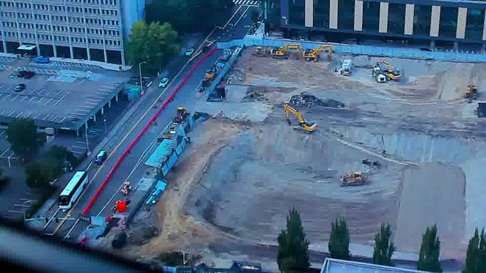Construction camera frame at 5:45 PM PT. No visible change between these frames.