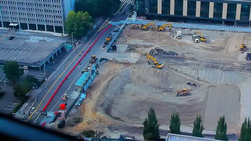 Construction camera frame at 6:15 PM PT. No visible change between these frames.