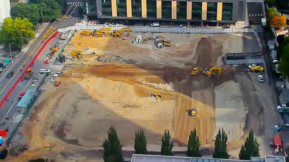 Construction camera frame at 10:30 AM PT. No visible change between these frames.