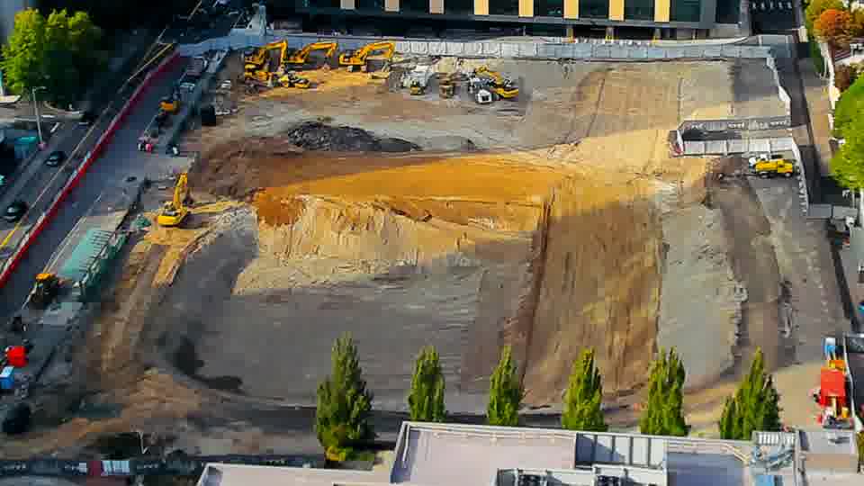 Construction camera frame at 4:45 PM PT. No visible change between these frames.