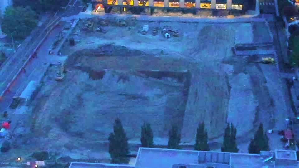 Construction camera frame at 6:30 AM PT. Frame saved. Automated comparison was skipped; activity has not been assessed.