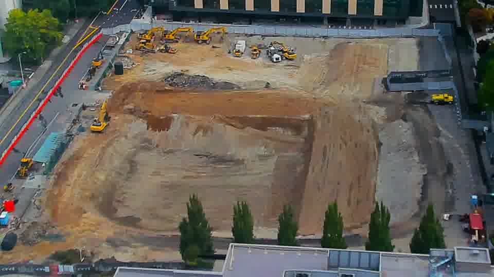 Construction camera frame at 8:30 AM PT. No visible change between these frames.
