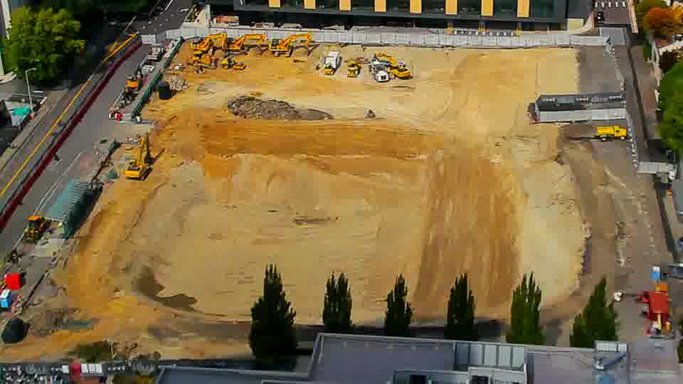 Construction camera frame at 1:45 PM PT. No visible change between these frames.