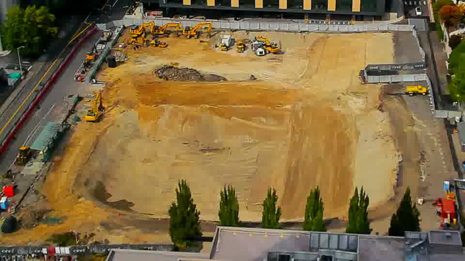 Construction camera frame at 2:45 PM PT. No visible change between these frames.