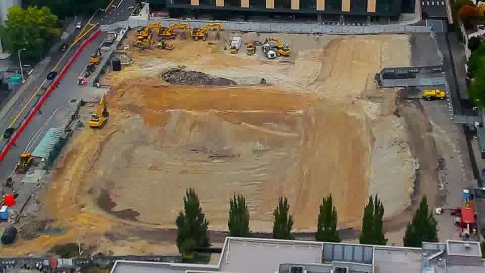 Construction camera frame at 3:45 PM PT. No visible change between these frames.