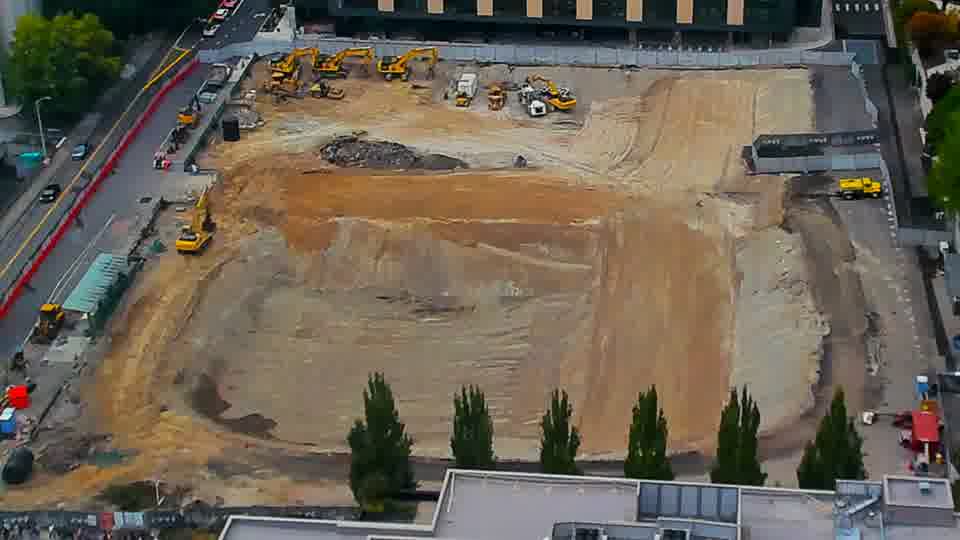 Construction camera frame at 5:15 PM PT. No visible change between these frames.