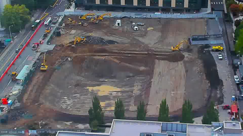 Construction camera frame at 7:45 AM PT. No visible change between these frames.