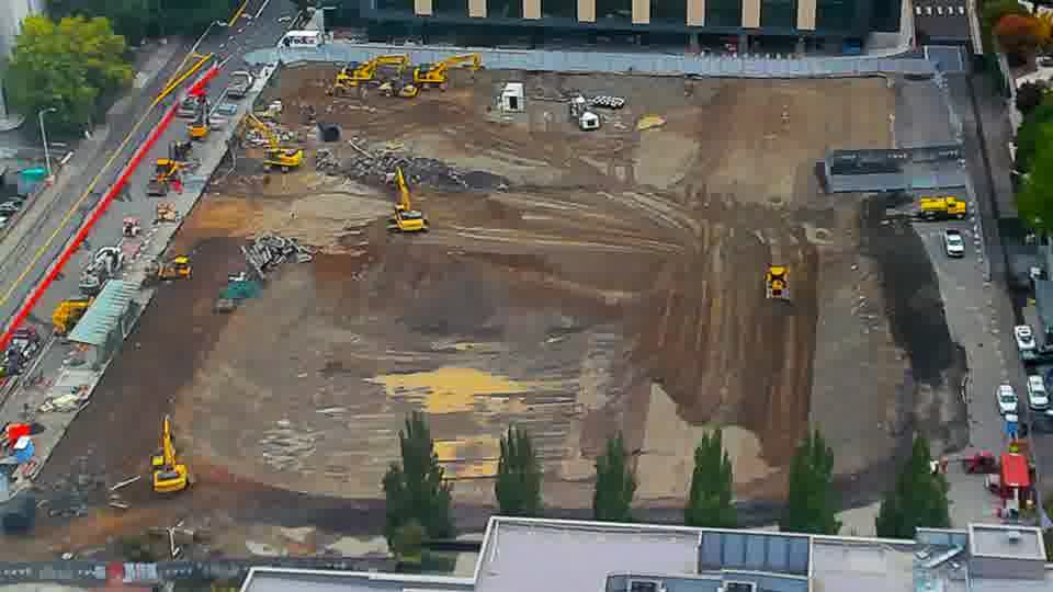 Construction camera frame at 10:30 AM PT. No visible change between these frames.