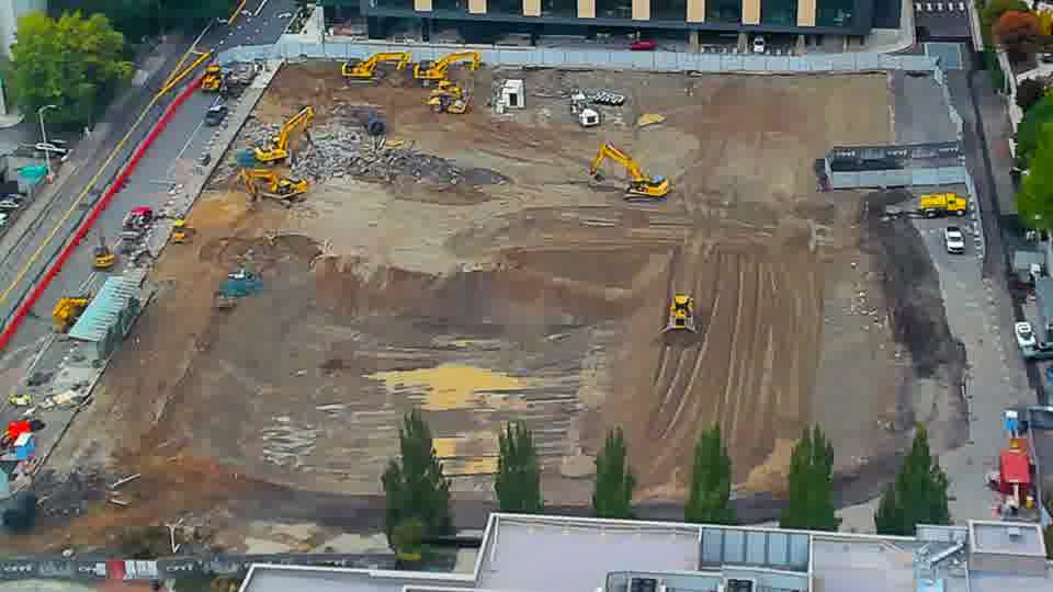 Construction camera frame at 1:45 PM PT. No visible change between these frames.