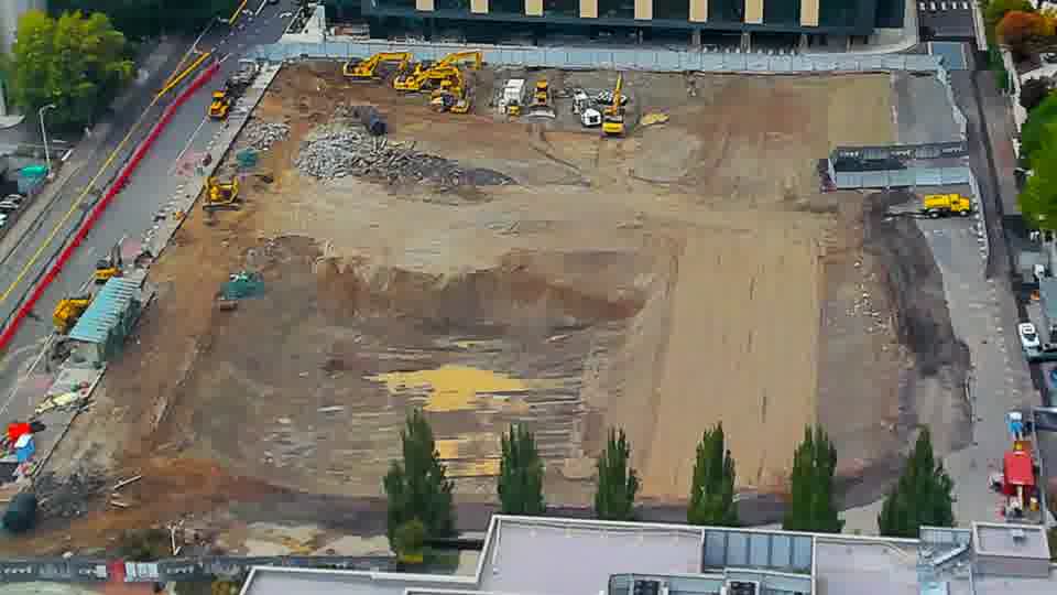 Construction camera frame at 2:45 PM PT. No visible change between these frames.