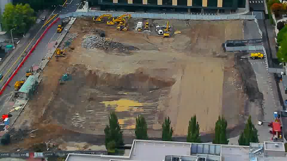 Construction camera frame at 5:15 PM PT. No visible change between these frames.
