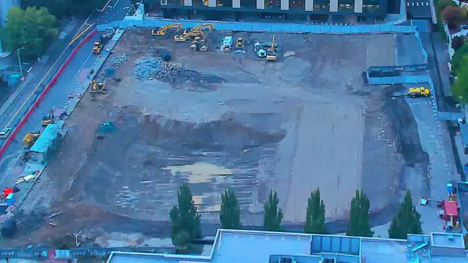 Construction camera frame at 6:45 PM PT. No visible change between these frames.