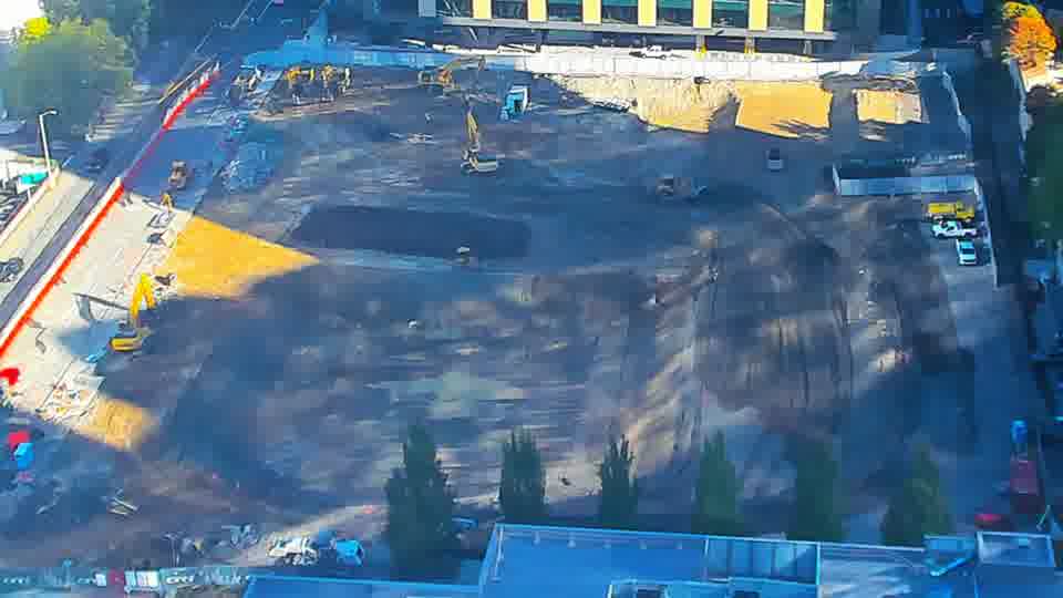Construction camera frame at 9:30 AM PT. No visible change between these frames.