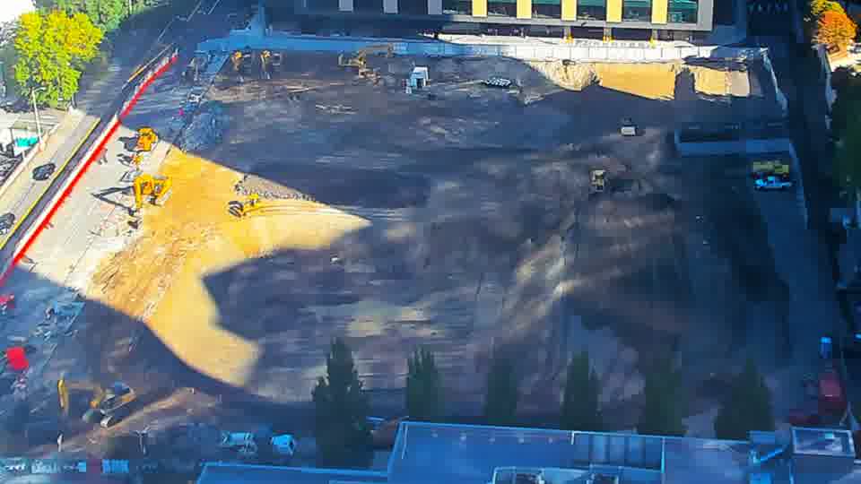 Construction camera frame at 9:45 AM PT. No visible change between these frames.