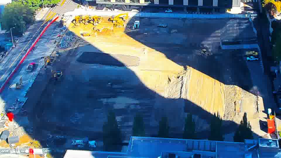 Construction camera frame at 10:45 AM PT. No visible change between these frames.
