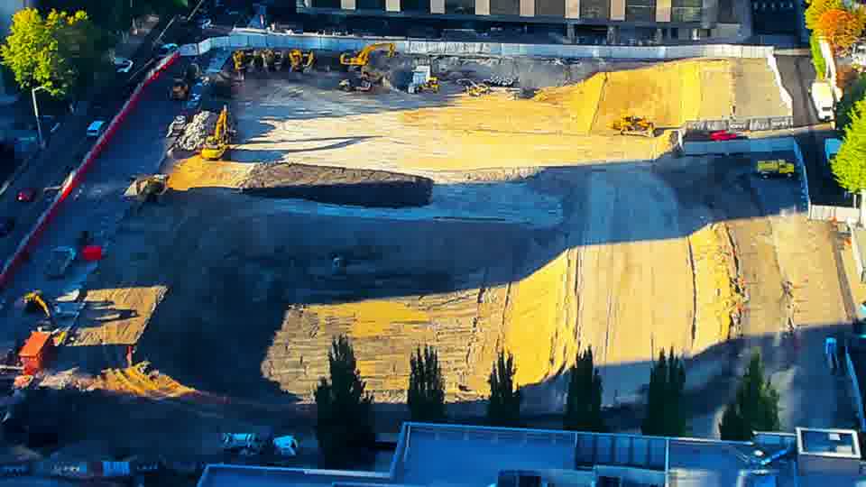 Construction camera frame at 5:45 PM PT. No visible change between these frames.