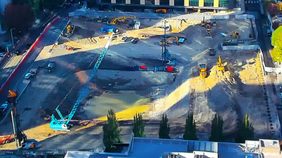 Construction camera frame at 4:15 PM PT. No visible change between these frames.