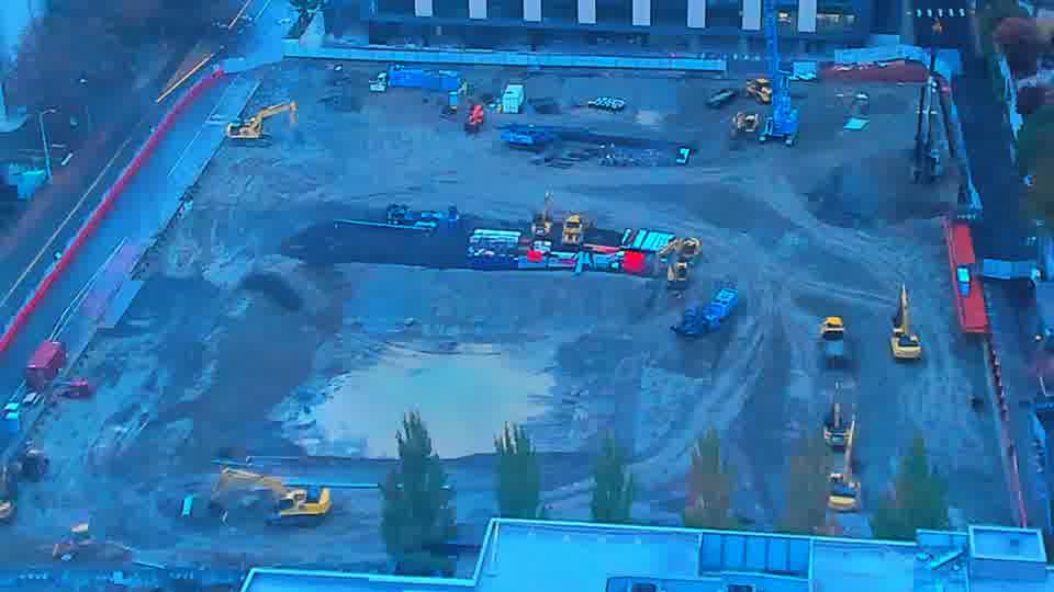 Construction camera frame at 9:00 AM PT. Frame saved. Automated comparison was skipped; activity has not been assessed.