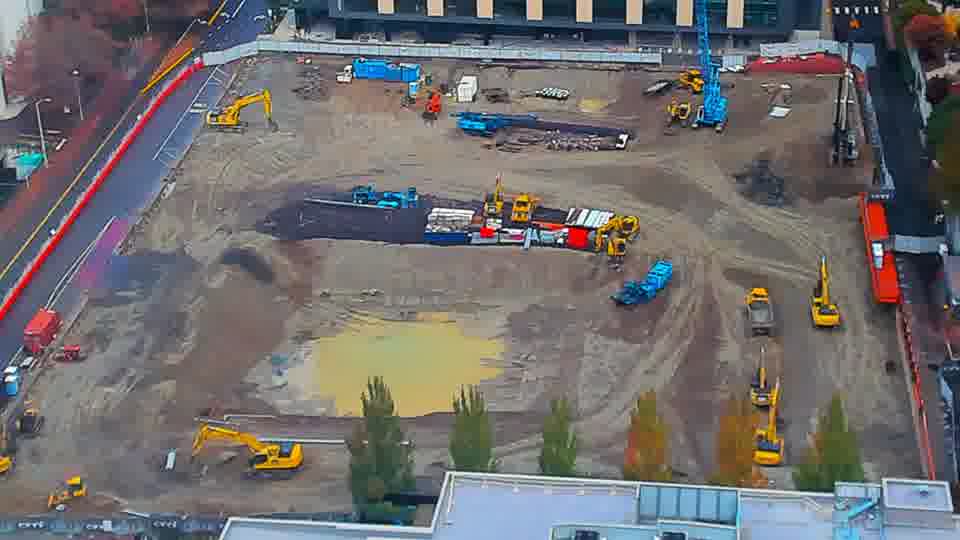 Construction camera frame at 12:30 PM PT. Frame saved. Automated comparison was skipped; activity has not been assessed.