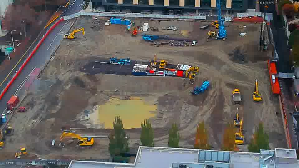 Construction camera frame at 2:15 PM PT. Frame saved. Automated comparison was skipped; activity has not been assessed.
